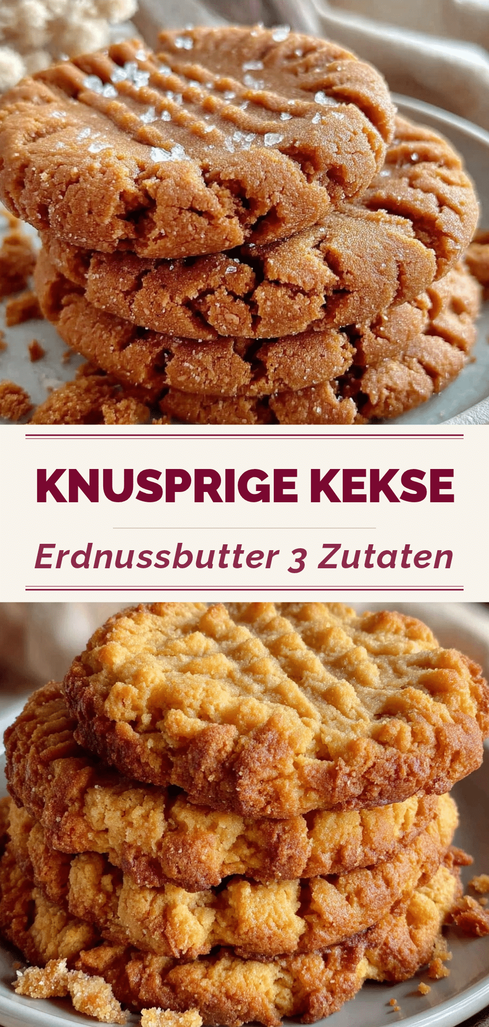 Knusprige 3-Zutaten Erdnussbutter Kekse: 3-Zutaten-Rezept 5 3-Zutaten Erdnussbutter Kekse recipe
