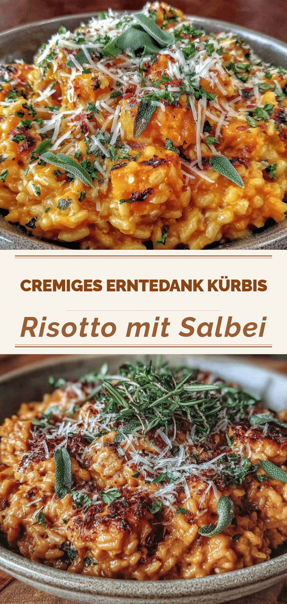 Cremiges Kürbis-Risotto mit Salbei: 5 Min. Zubereitung 5 Cremiges Kürbis-Risotto mit Salbei recipe