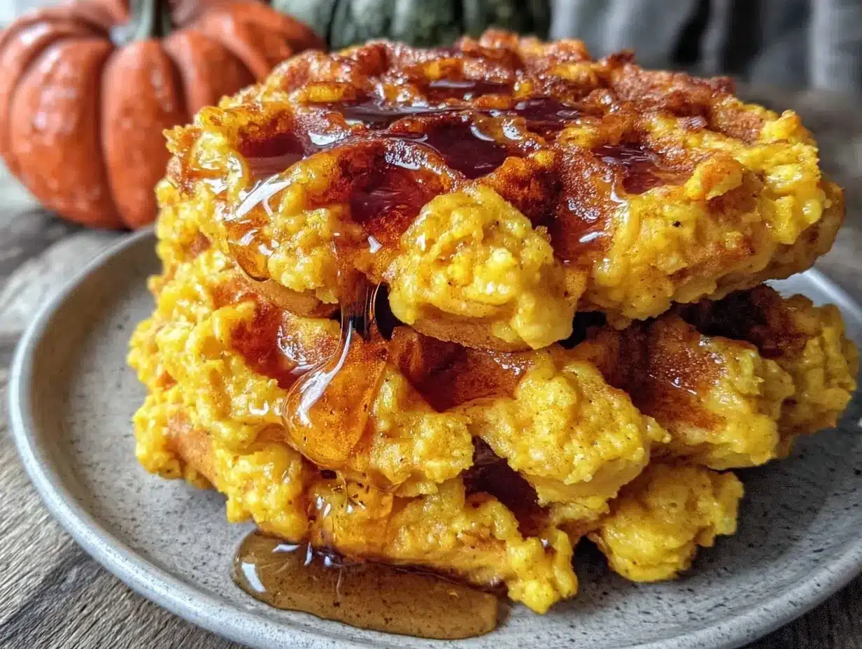 Herbst Kürbis-Waffeln mit Ahornsirup: 10 Min. & Einfach 4 Herbst Kürbis-Waffeln preparation steps