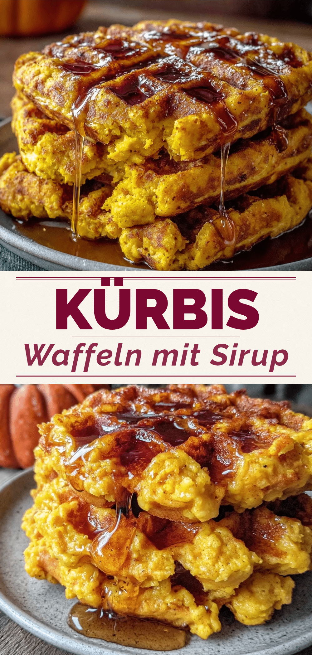 Herbst Kürbis-Waffeln mit Ahornsirup: 10 Min. & Einfach 5 Herbst Kürbis-Waffeln recipe