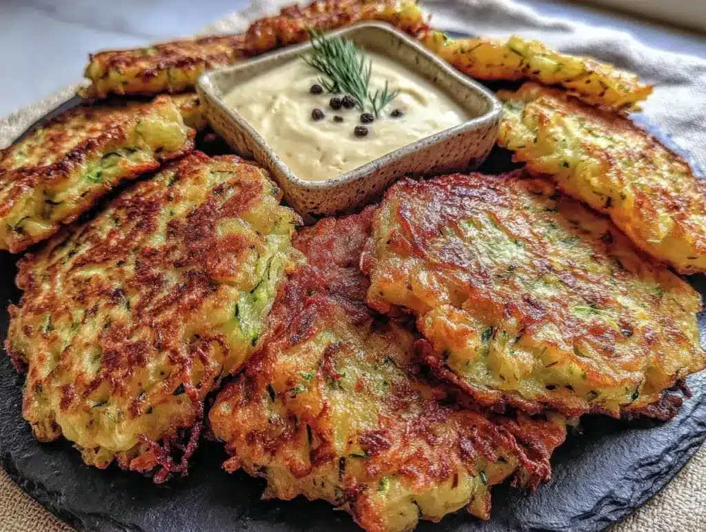 knusprige Zucchini-Puffer - featured image