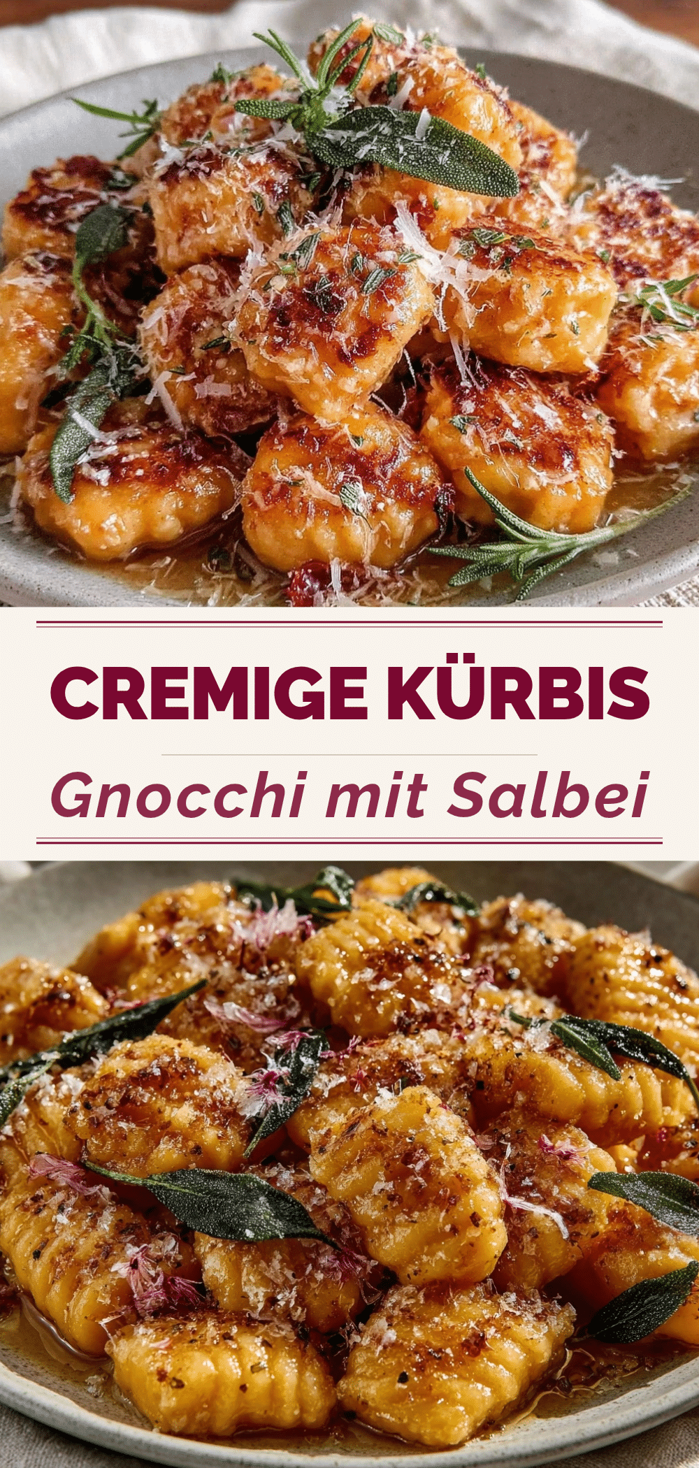 Kürbis-Gnocchi mit brauner Butter & Salbei: 30 Min. Luxus 5 Kürbis-Gnocchi mit brauner Butter & Salbei recipe