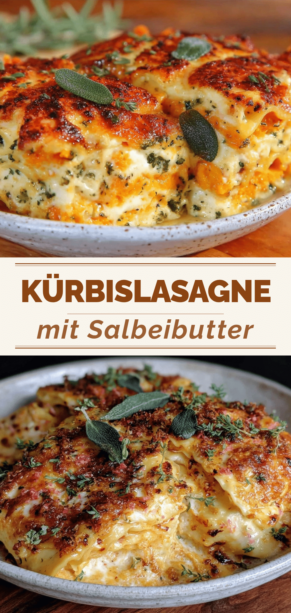 Kürbis-Lasagne mit Salbei-Butter: Festliches Dinner 5 Kürbis-Lasagne mit Salbei-Butter recipe