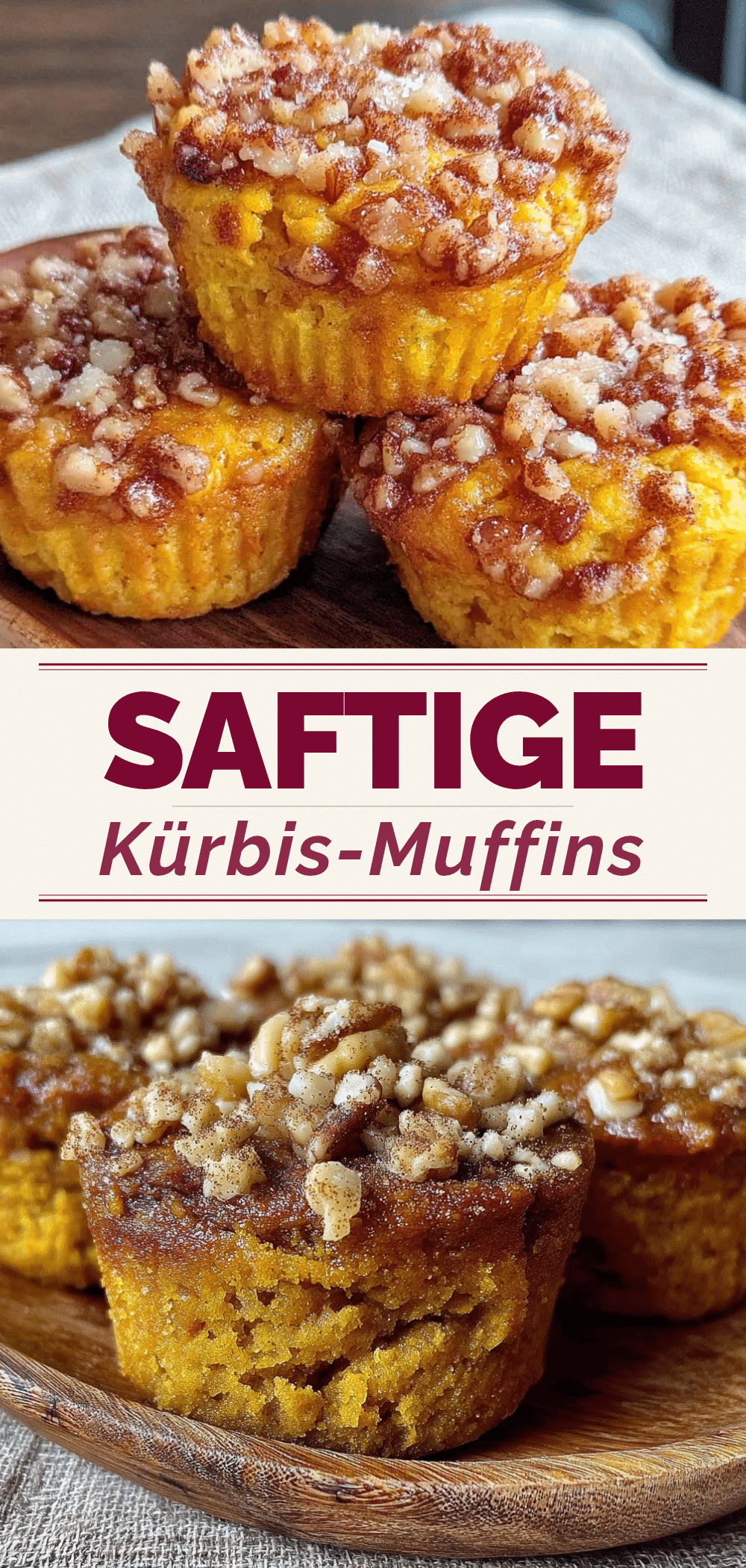 Kürbis-Muffins mit Zimt-Walnuss-Kruste: Bestes Rezept 5 Kürbis-Muffins mit Zimt-Walnuss-Kruste recipe