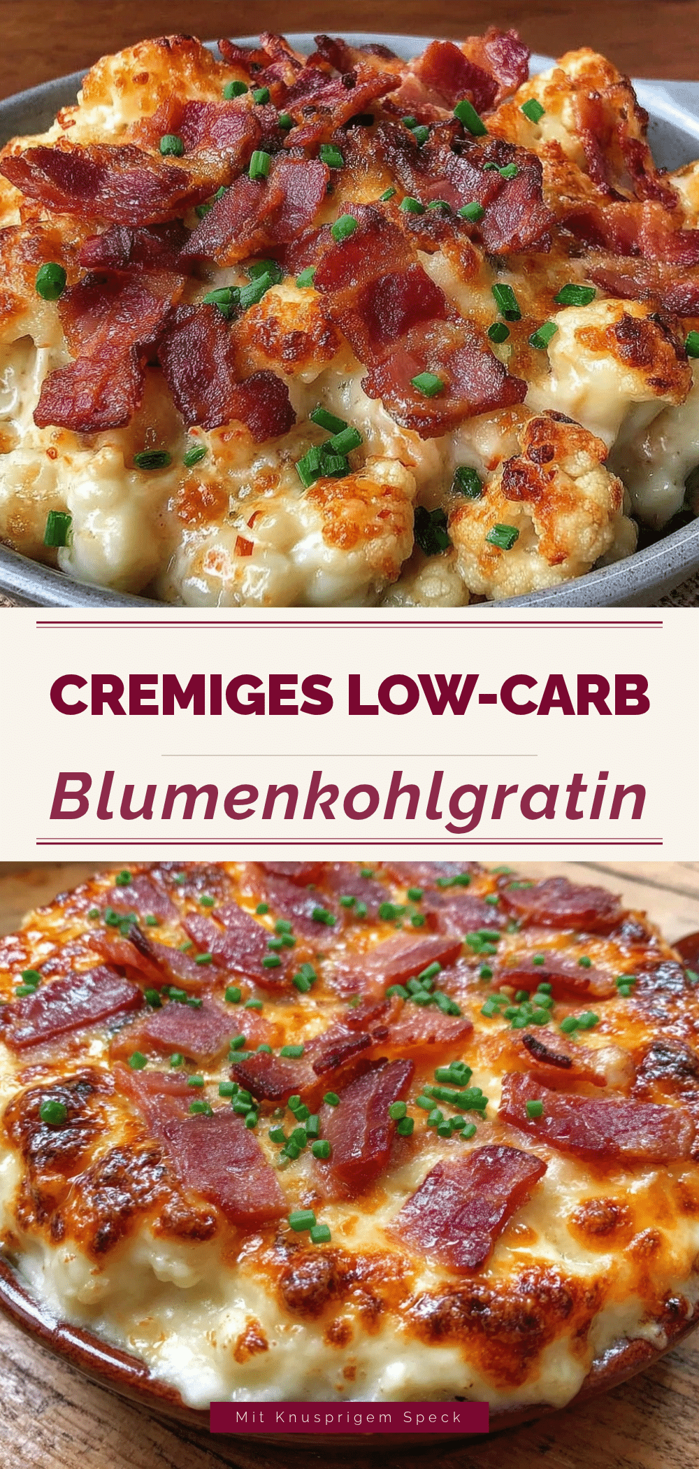 Low-Carb Blumenkohlgratin: Bestes Rezept mit knusprigem Speck 5 Low-Carb Blumenkohlgratin recipe