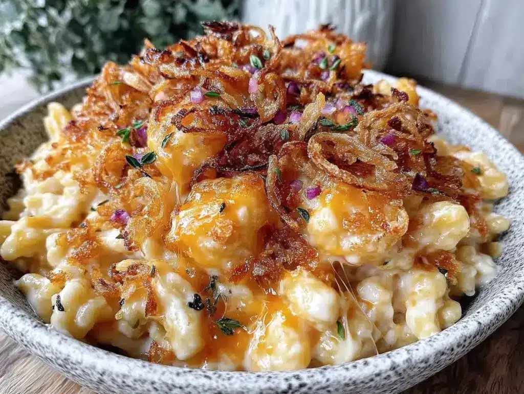 Schwäbische Käsespätzle mit Röstzwiebeln - featured image