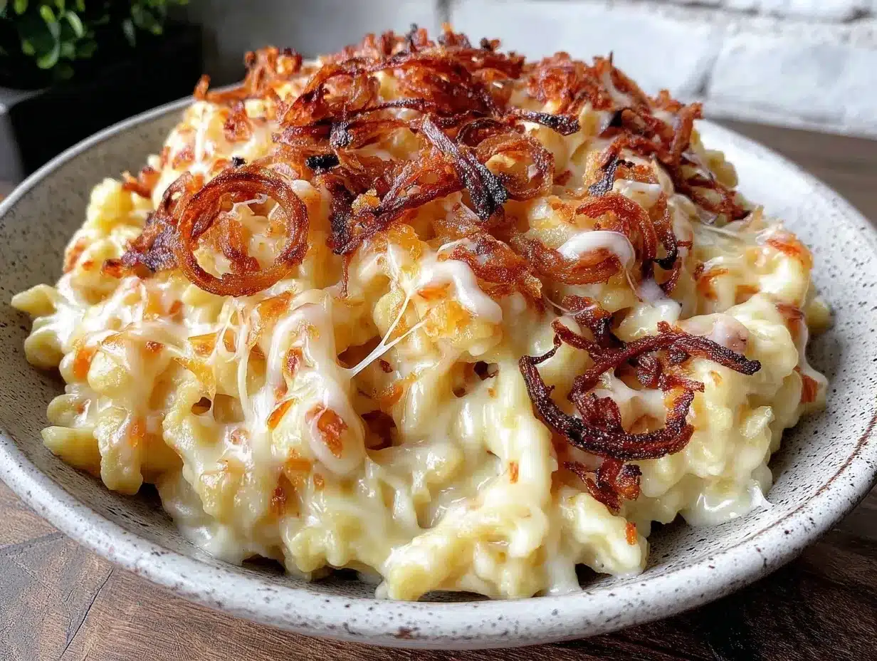 Schwäbische Käsespätzle: Das perfekte Rezept mit Röstzwiebeln 4 Schwäbische Käsespätzle mit Röstzwiebeln preparation steps