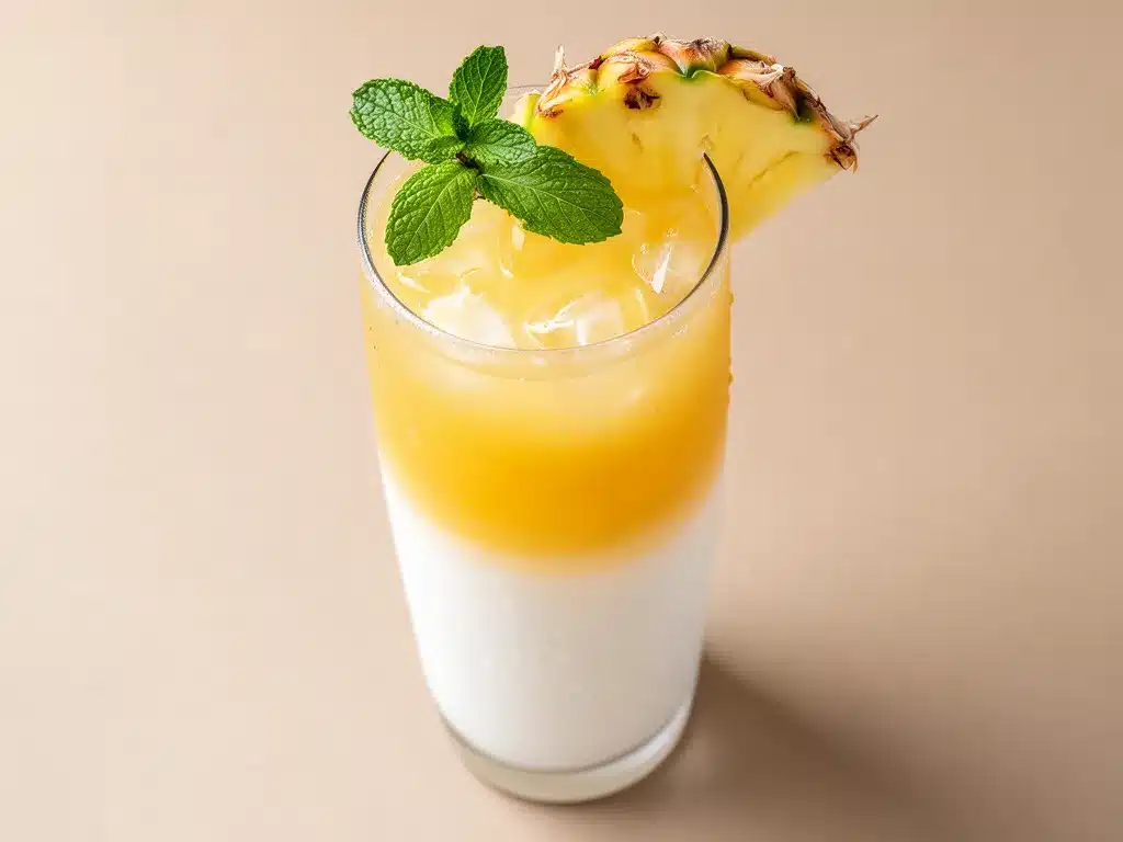 Alkoholfreier Ananas-Kokos-Cocktail in 5 Min. 4 alkoholfreier Ananas-Kokos-Cocktail preparation steps