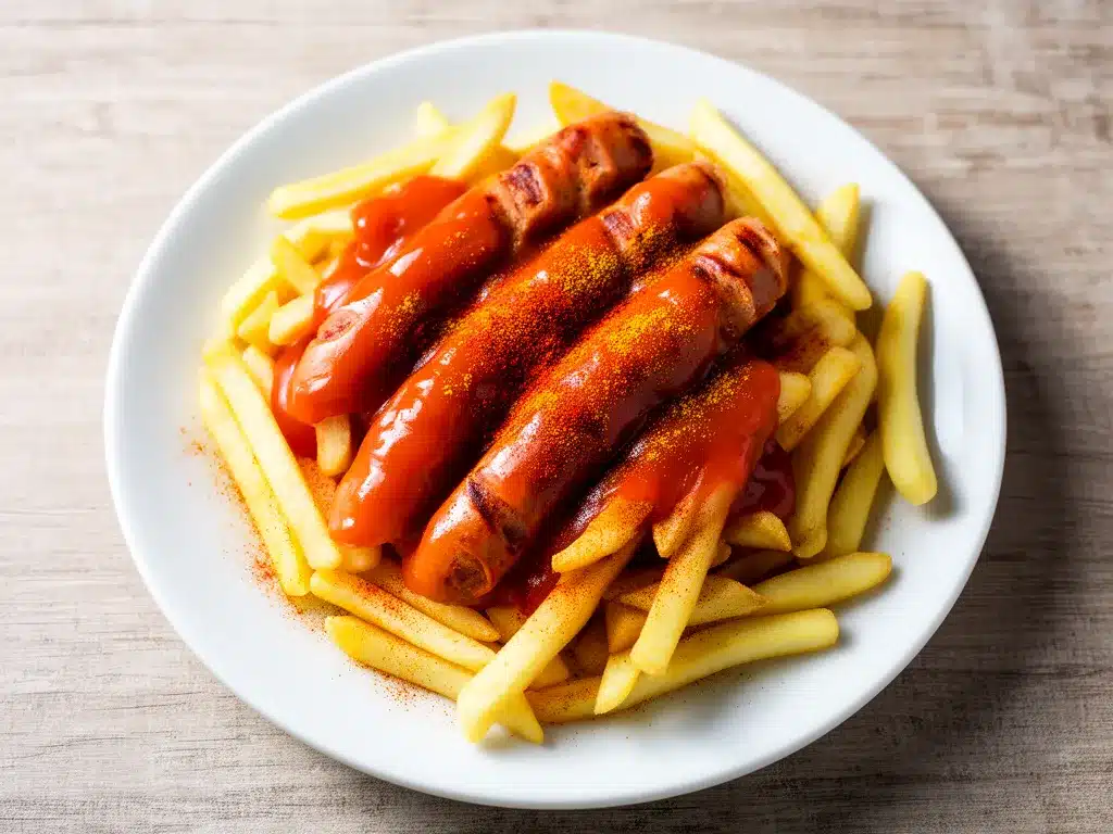Berliner Currywurst mit Pommes: Das beste Rezept 4 Berliner Currywurst mit Pommes preparation steps