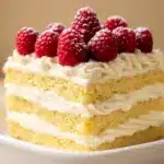 Cremige Buttercremetorte mit Himbeeren - featured image