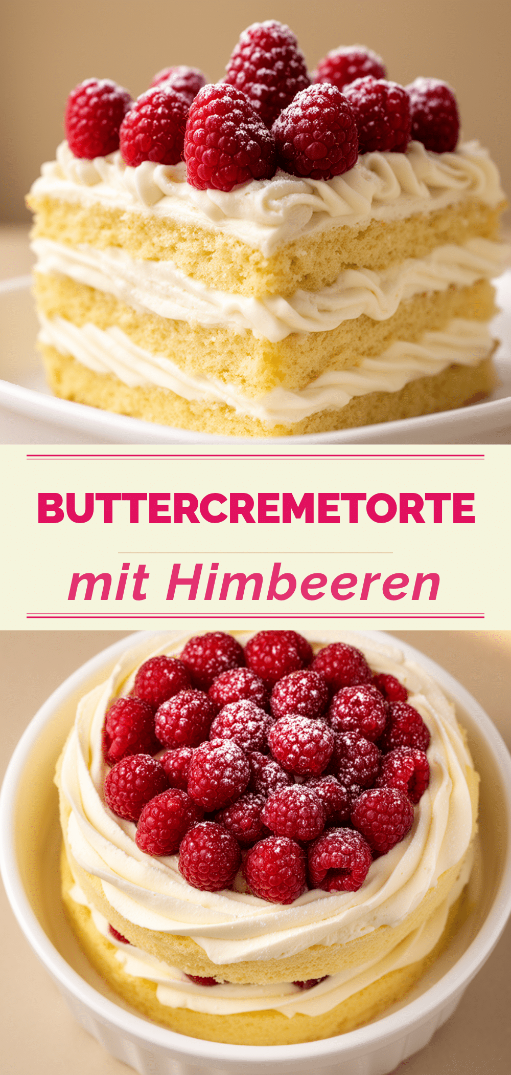 Cremige Buttercremetorte mit Himbeeren: 3-Step Rezept 5 Cremige Buttercremetorte mit Himbeeren recipe