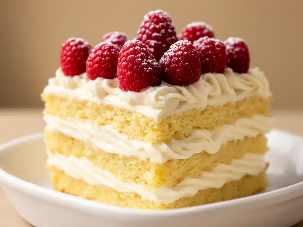 Cremige Buttercremetorte mit Himbeeren - featured image