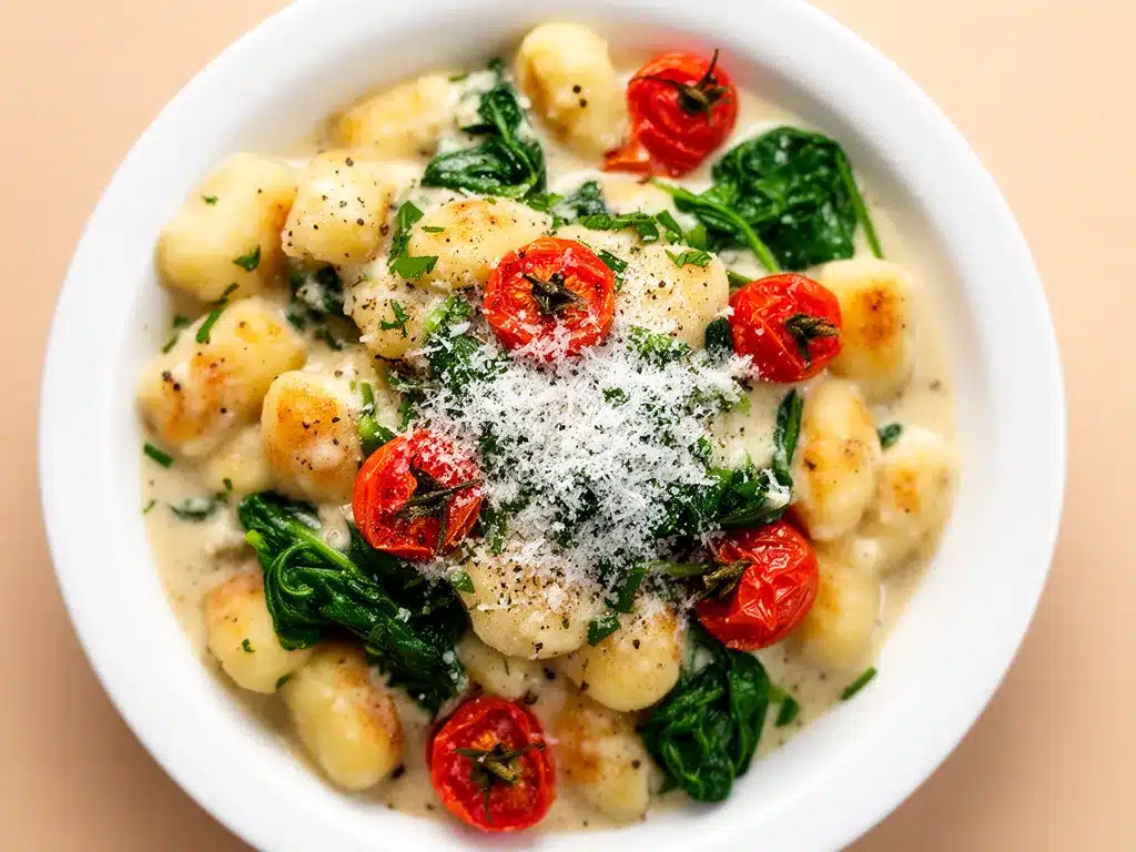 Cremige Gnocchi-Pfanne mit Spinat: Das perfekte Abendessen in 15 Min 4 Cremige Gnocchi-Pfanne mit Spinat preparation steps