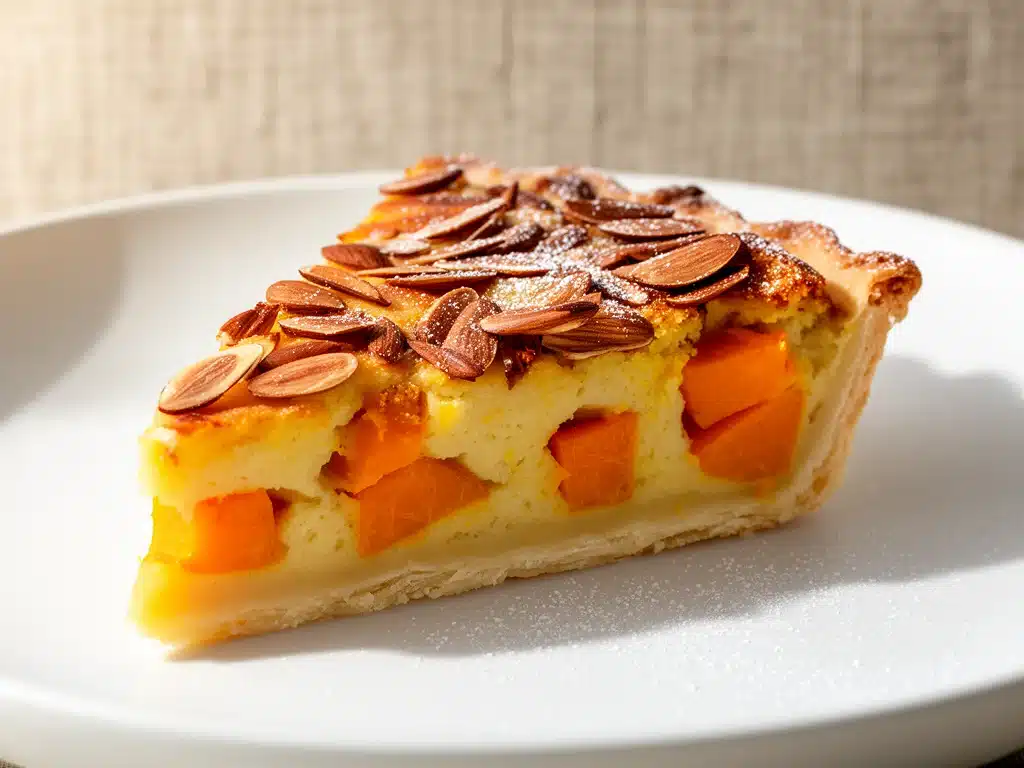 Cremige Kürbis-Frangipane-Tarte mit Mandeln - featured image