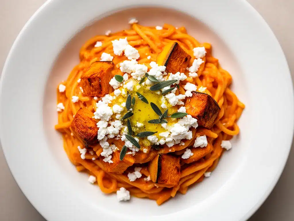 Cremige Kürbis Pasta mit Feta und Salbei: Das perfekte Rezept 4 cremige Kürbis Pasta mit Feta und Salbei preparation steps