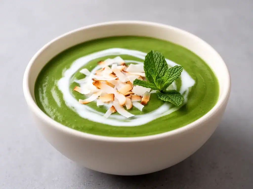 cremiger Matcha Kokos Smoothie - featured image