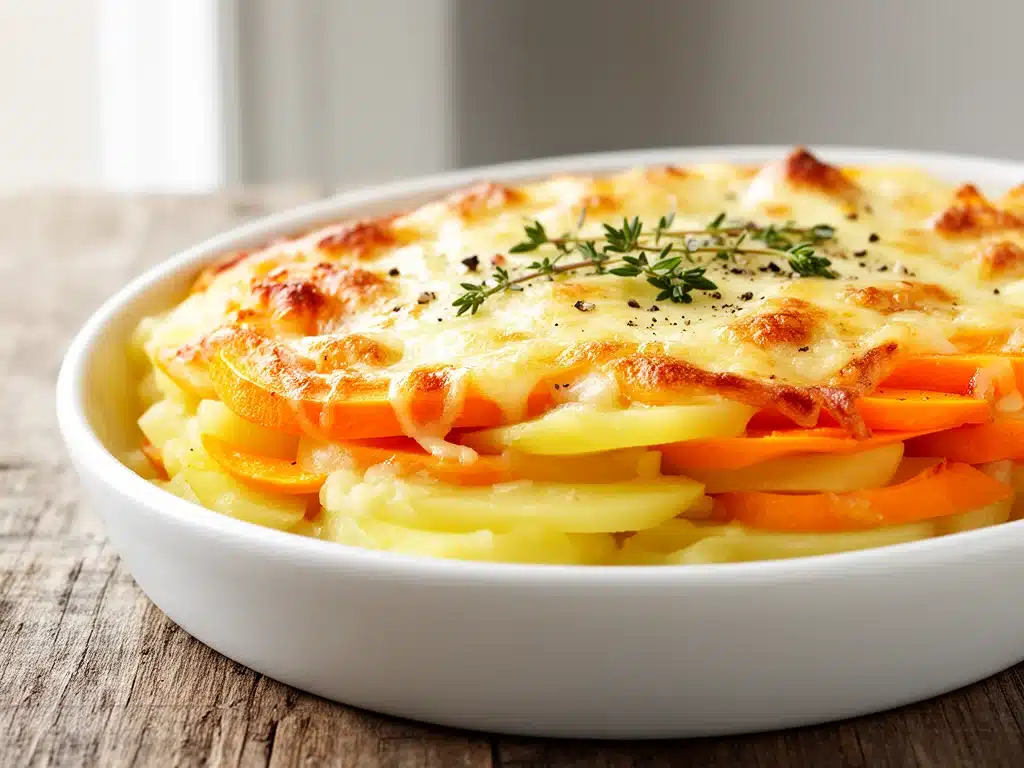 Cremiges Kürbis-Kartoffel-Gratin - featured image