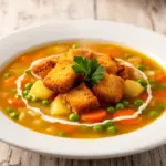 einfache Gemüsesuppe mit Croutons - featured image