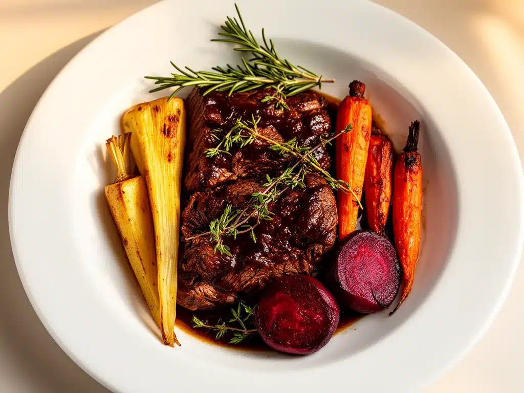 Erntedank Schmorbraten mit Wurzelgemüse: Perfekt für Herbstessen 4 Erntedank Schmorbraten mit Wurzelgemüse preparation steps
