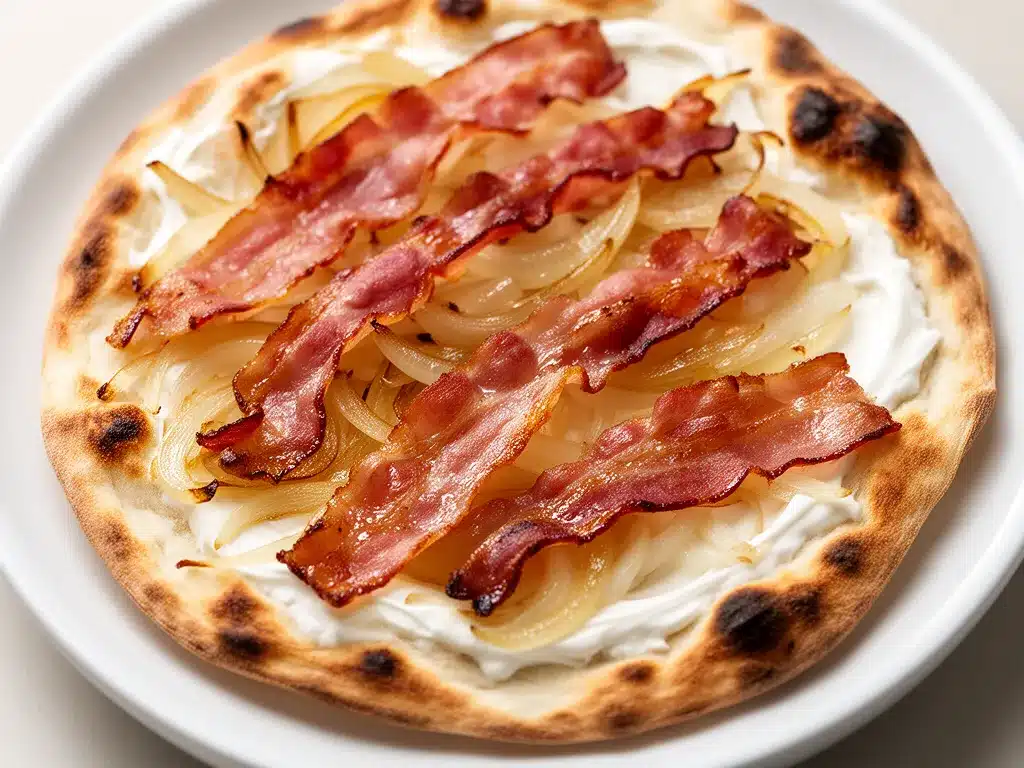 Flammkuchen mit Speck: Bestes Rezept 4 Flammkuchen mit Speck preparation steps