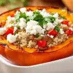Gesunder Kürbis Quinoa Auflauf mit Feta - featured image