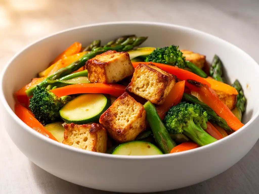 glutenfreie Gemüsepfanne mit Tofu - featured image