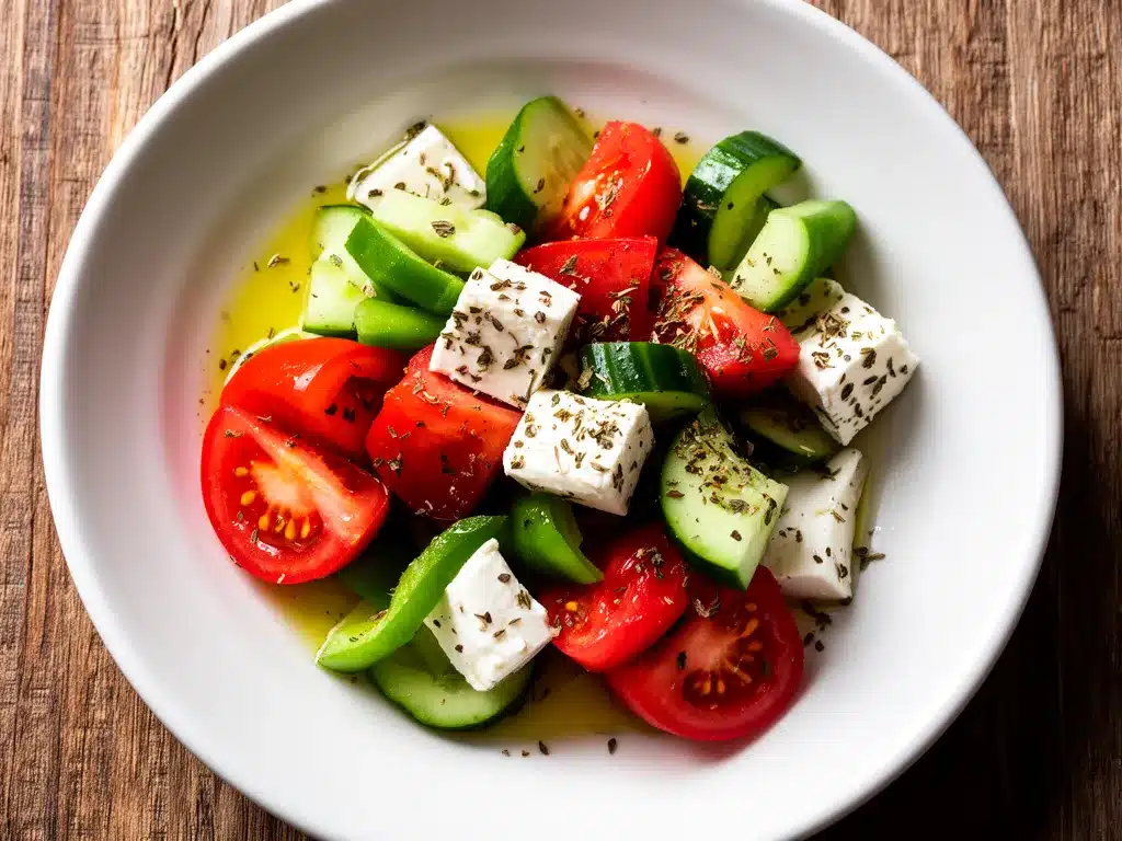 Griechischer Bauernsalat mit Feta: Der beste & einfache Rezept 4 Griechischer Bauernsalat mit Feta preparation steps