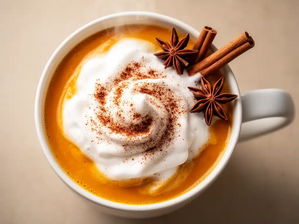 Herbstlicher Kürbis-Latte mit Zimt: 5 Min. Easy Herbstgetränk 4 Herbstlicher Kürbis-Latte mit Zimt preparation steps