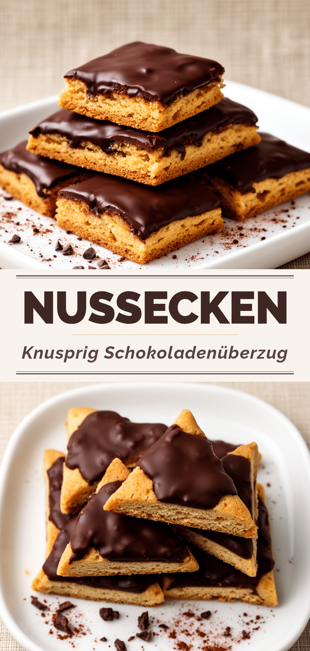Knusprige Nussecken: 5 Min. homemade Schokoladen-Perfekt 5 Knusprige Nussecken recipe