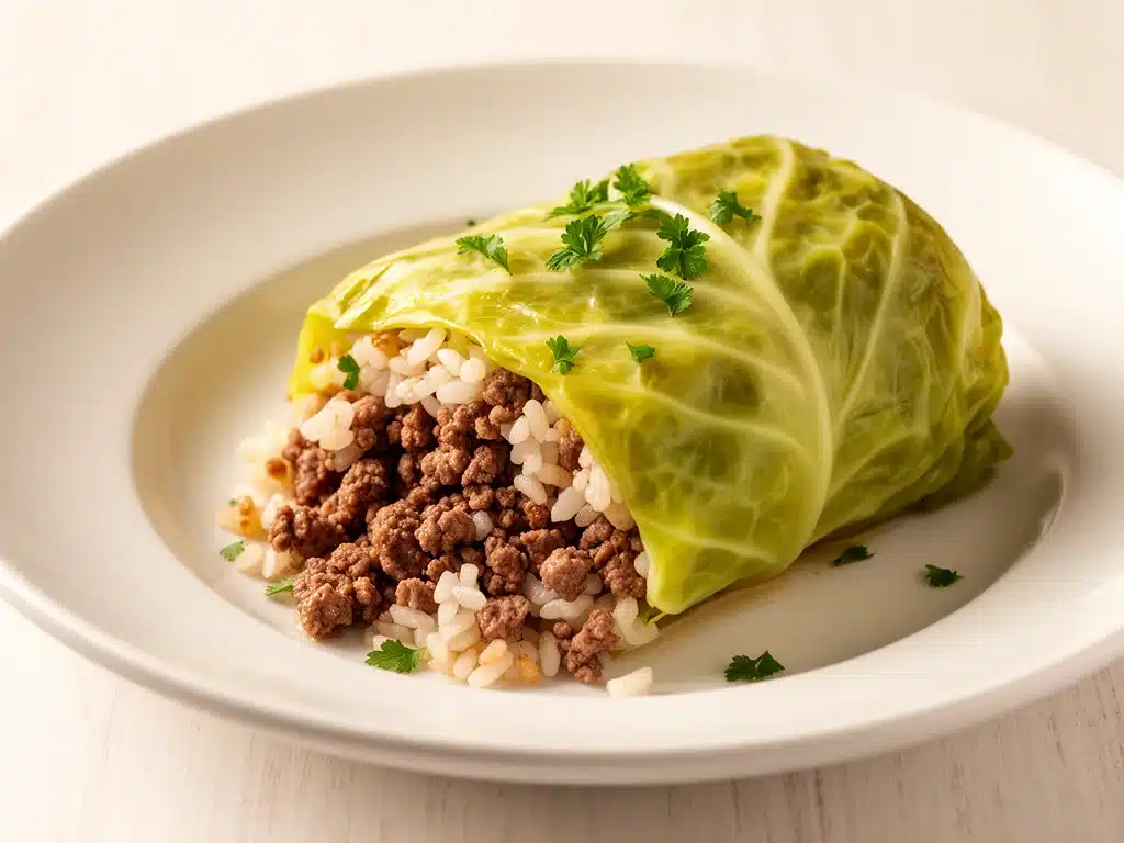 Krautwickel mit Hackfleisch-Reis-Füllung in 30 Minuten - featured image