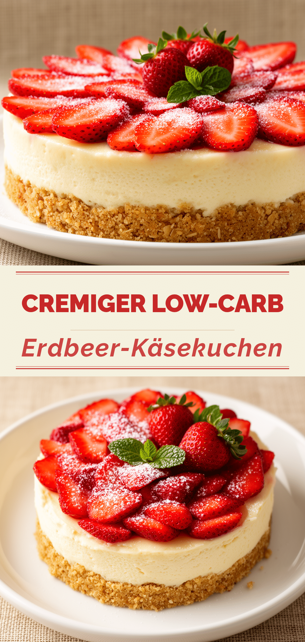 Low-Carb Erdbeer-Käsekuchen: Cremig & Zuckerfrei 5 Low-Carb Erdbeer-Käsekuchen recipe