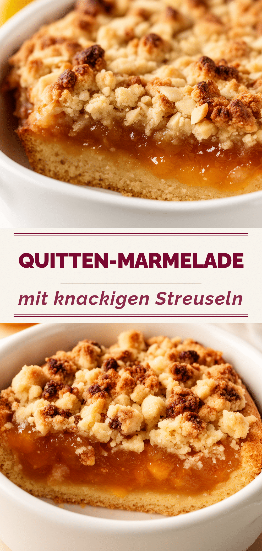 Quitten-Marmeladen-Torte mit Streuseln: 3-Schritte Rezept 5 Quitten-Marmeladen-Torte mit Streuseln recipe