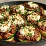 Cremige Zucchini Hackfleisch Pfanne mit Frischkäse - featured image
