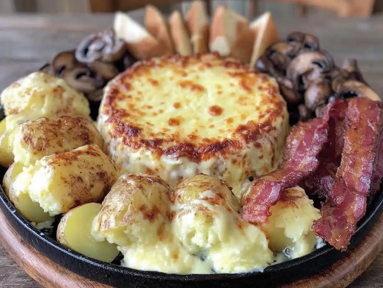 Cremiges Heiligabend Raclette mit Speck: 5 Min. Grillextra 4 cremiges Heiligabend Raclette mit Speck preparation steps