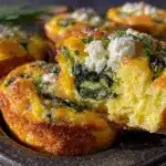 Einfache Rührei-Muffins mit Spinat und Feta - featured image