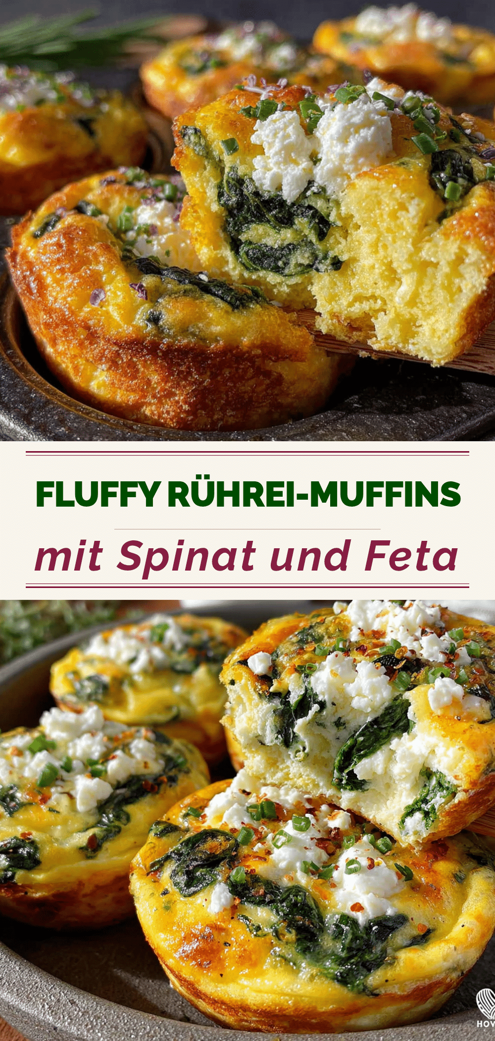 Einfache Rührei-Muffins mit Spinat und Feta: Selbstfürsorge Rezept 5 Einfache Rührei-Muffins mit Spinat und Feta recipe