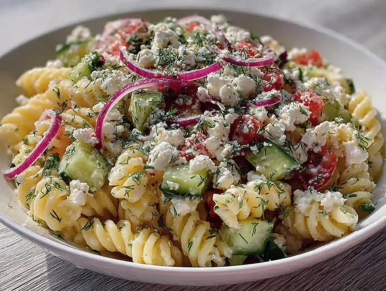 Nudelsalat mit Feta und Gurke: Günstig für 1 4 Günstiger Nudelsalat mit Feta und Gurke preparation steps